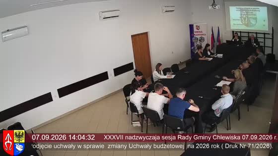 XXXVII nadzwyczaja sesja Rady Gminy Chlewiska 07.09.2026 r.