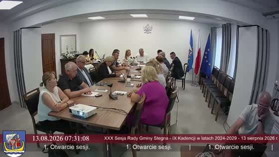 XXX Sesja Rady Gminy Stegna - IX Kadencji w latach 2024-2029 - 13 sierpnia 2026 r.