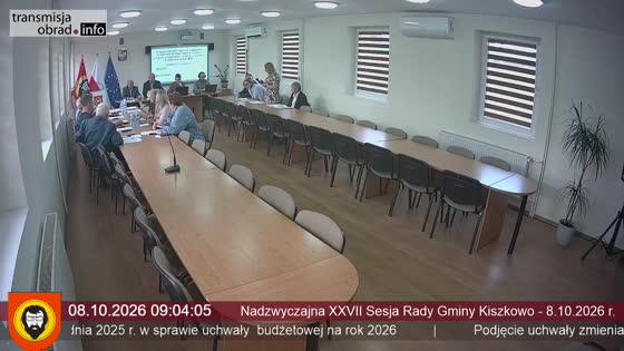 Nadzwyczajna XXVII Sesja Rady Gminy Kiszkowo - 8.10.2026 r.