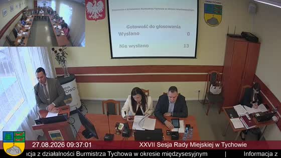 XXVII Sesja Rady Miejskiej w Tychowie - 27 sierpnia 2026