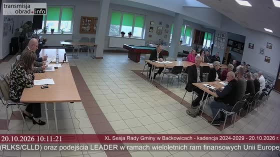 XL Sesja Rady Gminy w Baćkowicach - kadencja 2024-2029 - 20.10.2026 r.