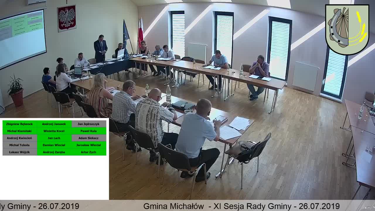 XI Sesja Rady Gminy Michałów - 26.07.2019