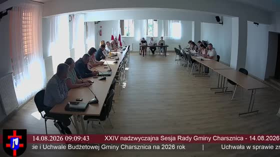 XXIV nadzwyczajna Sesja Rady Gminy Charsznica - 14.08.2026