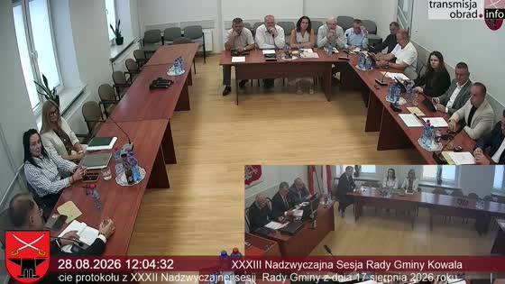 XXXIII Nadzwyczajna Sesja Rady Gminy Kowala