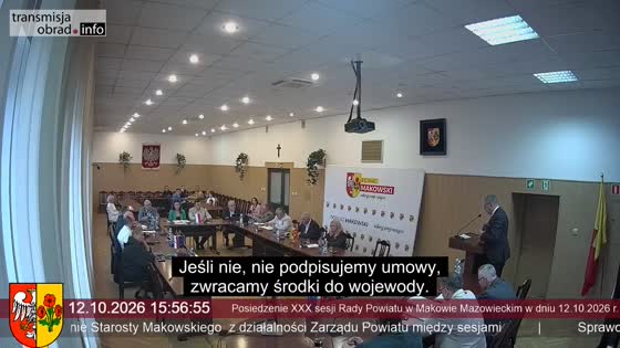 Posiedzenie XXX sesji Rady Powiatu w Makowie Mazowieckim w dniu 12.10.2026 r. - wersja z napisami