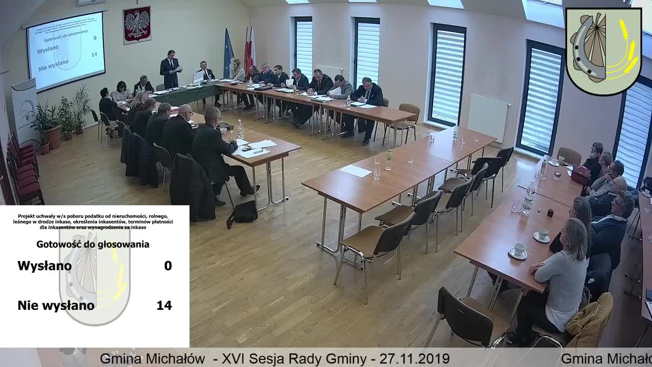XVI Sesja Rady Gminy Michałów - 27.11.2019