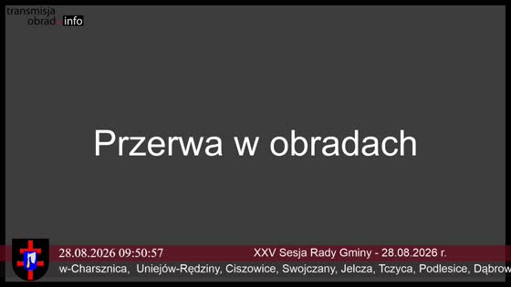 XXV Sesja Rady Gminy - 28.08.2026 r.