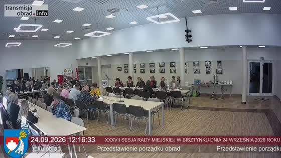 XXXVII SESJA RADY MIEJSKIEJ W BISZTYNKU DNIA 24 WRZEŚNIA 2026 ROKU