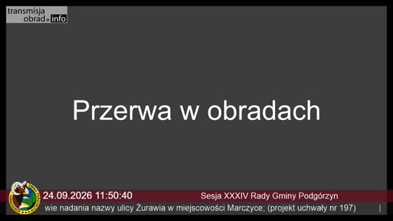 Sesja XXXIV Rady Gminy Podgórzyn
