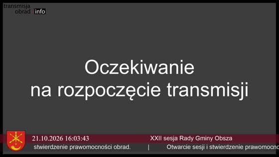 XXII sesja Rady Gminy Obsza