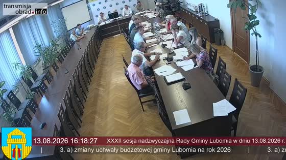 XXXII sesja nadzwyczajna Rady Gminy Lubomia w dniu 13.08.2026 r.