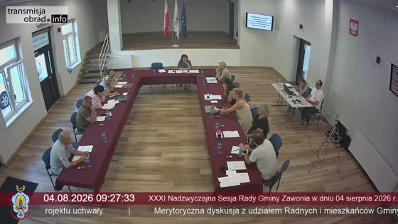 XXXI Nadzwyczajna Sesja Rady Gminy Zawonia w dniu 04 sierpnia 2026 r.