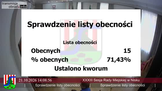 XXXIII Sesja Rady Miejskiej w Nisku