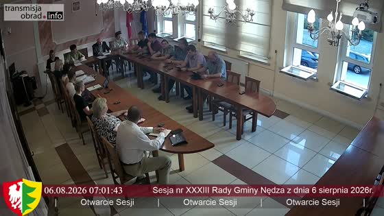 Sesja nr XXXIII Rady Gminy Nędza z dnia 6 sierpnia 2026r.