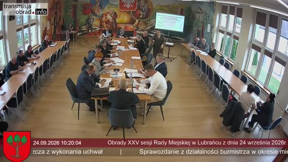 Obrady XXV sesji Rady Miejskiej w Lubrańcu z dnia 24 września 2026r.