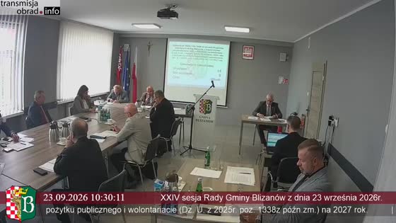 XXIV sesja Rady Gminy Blizanów z dnia 23 września 2026r.