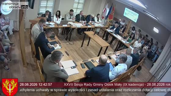 XXVII Sesja Rady Gminy Osiek Mały (IX kadencja) - 28.08.2026 rok