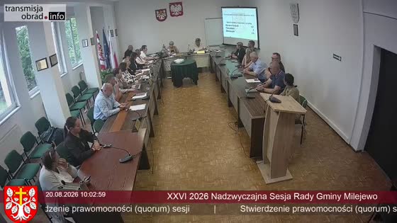 XXVI Nadzwyczajna Sesja Rady Gminy Milejewo