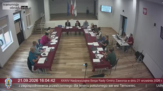XXXIV Nadzwyczajna Sesja Rady Gminy Zawonia w dniu 21 września 2026 r.