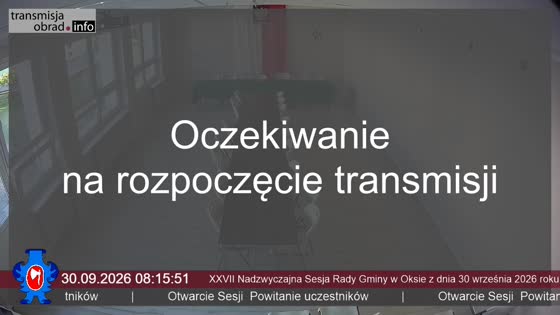XXVII Nadzwyczajna Sesja Rady Gminy w Oksie z dnia 30 września 2026 roku
