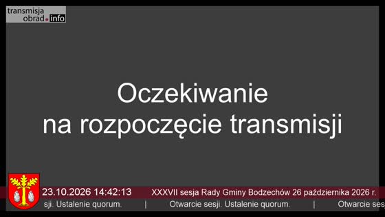 XXXVII sesja Rady Gminy Bodzechów 26 października 2026 r.