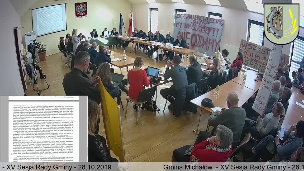 XV Sesja Rady Gminy Michałów - 28.10.2019