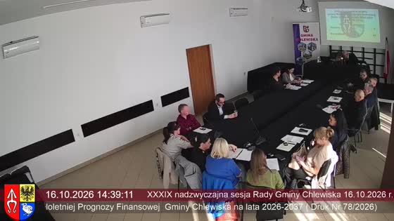 XXXIX nadzwyczajna sesja Rady Gminy Chlewiska 16.10.2026 r.