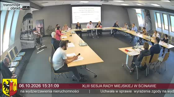 XLIII SESJA RADY MIEJSKIEJ W ŚCINAWIE