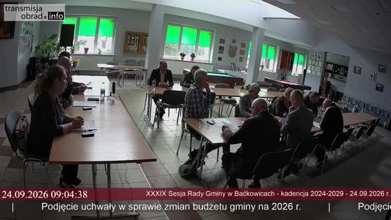 XXXIX Sesja Rady Gminy w Baćkowicach - kadencja 2024-2029 - 24.09.2026 r.