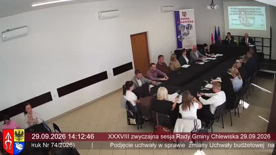 XXXVIII zwyczajna sesja Rady Gminy Chlewiska 29.09.2026