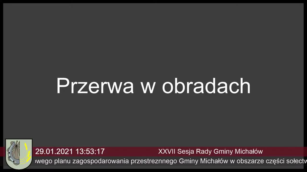 XXVII Sesja Rady Gminy Michałów - 29.01.2021