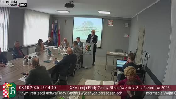 XXV sesja Rady Gminy Blizanów z dnia 8 października 2026r.