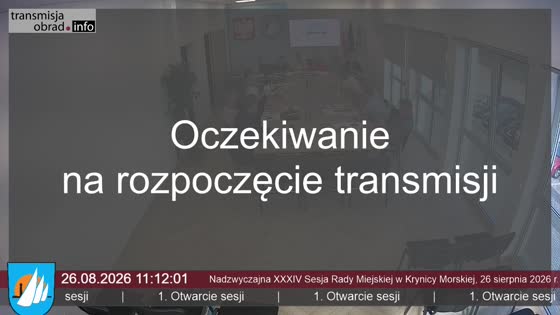 Nadzwyczajna XXXIV Sesja Rady Miejskiej w Krynicy Morskiej, 26 sierpnia 2026 r.