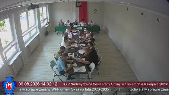 XXV Nadzwyczajna Sesja Rady Gminy w Oksie z dnia 6 sierpnia 2026r.