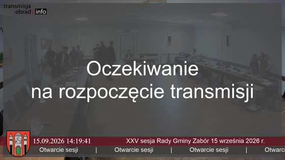 XXV sesja Rady Gminy Zabór 15 września 2026 r.