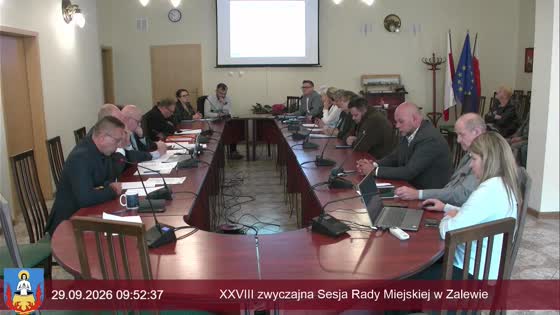 XXVIII zwyczajna Sesja Rady Miejskiej w Zalewie - 29.09.2026 r.