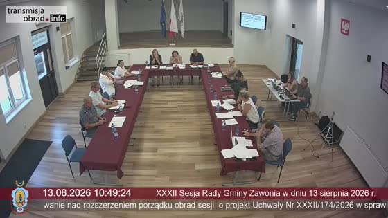 XXXII Sesja Rady Gminy Zawonia w dniu 13 sierpnia 2026 r.